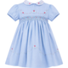 Picture of Sarah Louise Girls Smocked & Embroidered Puff Sleeve Dress & Panties Set X 2 - Blue Multi