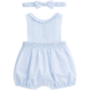 Picture of Sarah Louise Girls Smocked & Embroidered Bubble & Headband Set X 2  - Blue
