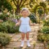 Picture of Sarah Louise Girls Smocked & Embroidered Bubble & Headband Set X 2  - Blue
