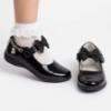 Picture of Lelli Kelly Teddy Bear Girls School Shoe F Fit With Detachable Charm Bracelet - Black Patent