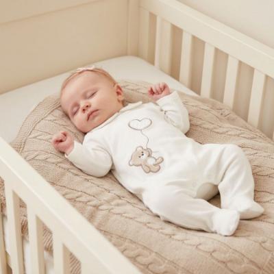 Picture of Mayoral Newborn Baby Unisex Teddy & Heart Onesie - Ivory Beige